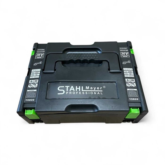 Акумулаторен ъглошлайф STAHLMAYER 36V, 8.0Ah, мощен безкабелен шлайф