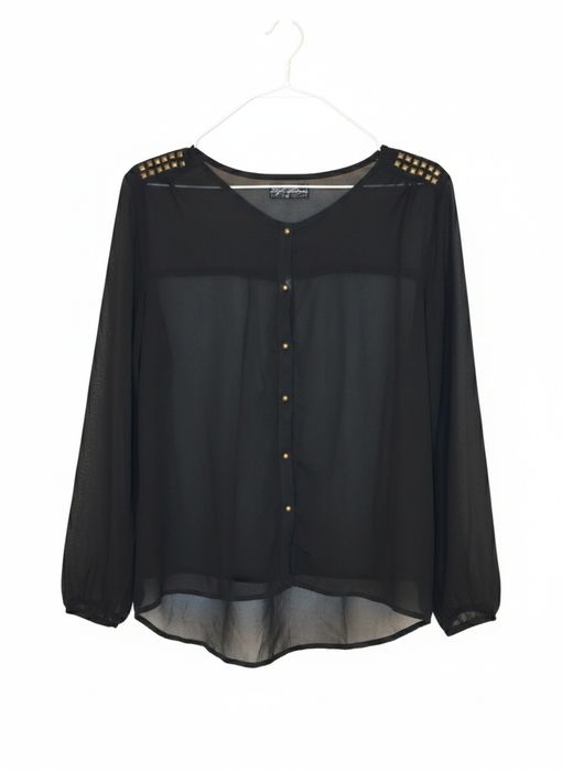 Cămașă neagra transparenta elegantă de damă