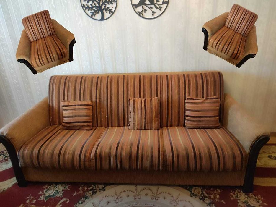 Отдам диван и 2 кресла
