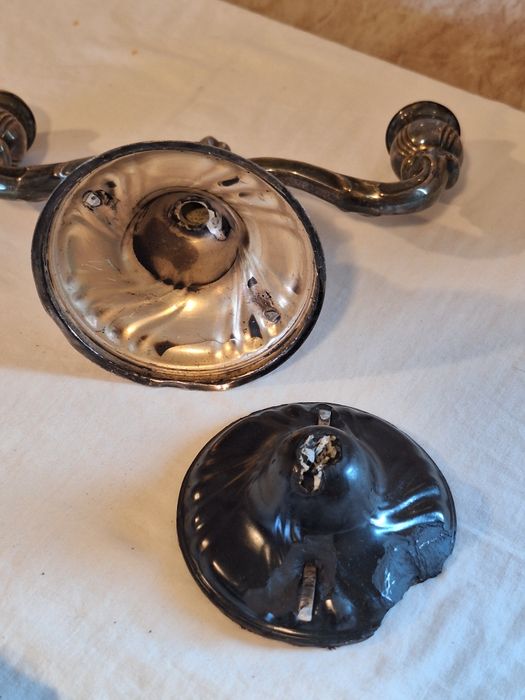 Стариннен сребърен свещник 800