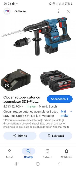 Rotopercutor Bosch GBH 36 VF-LI plus