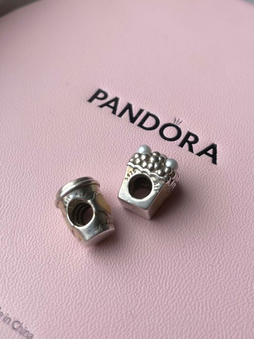 Талисмани Pandora - Delicious Popcorn и Take a Break Coffee Cup Charms
