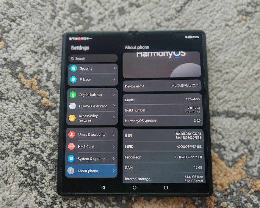 Huawei Mate X2 5G, 8gb, 512gb, Zoom optic 10x, dual sim, foldable