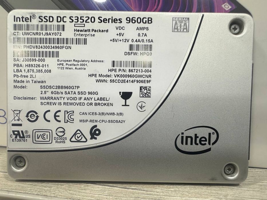 Intel ssd 960gb  94%  Ishlashi zor