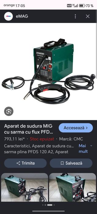 Aparat sudura cu fir fara gaz