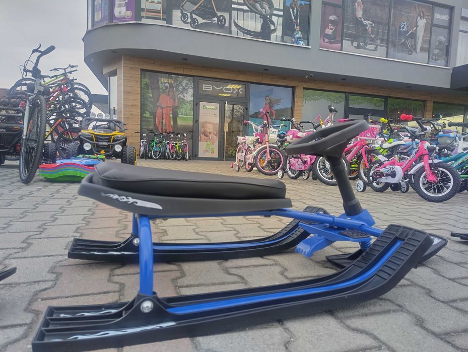 MONI Детска шейна с кормило СНЕЖКО син