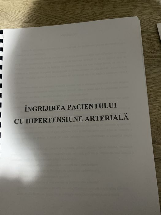 Vând proiect Ingrijirea pacientului cu hipertensiune arteriala