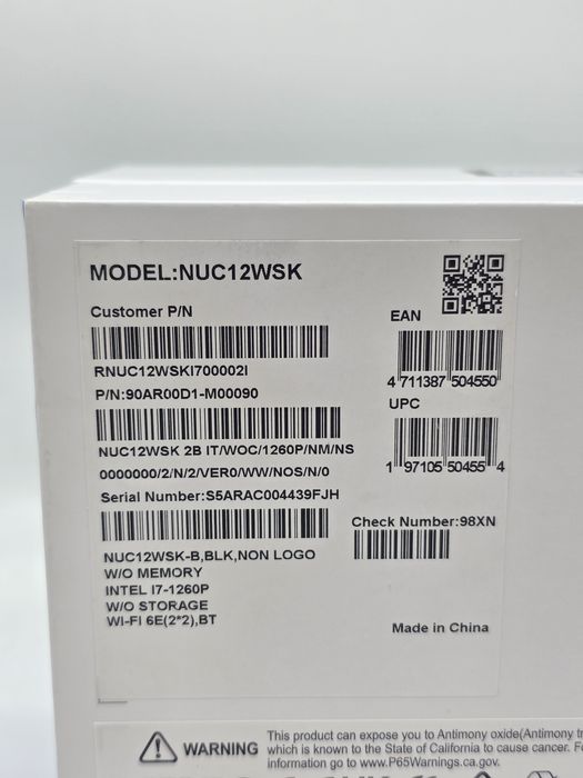 Mini PC Asus NUC 12 Pro RNUC12WSKI700002I cu procesor Intel® Core™ i7