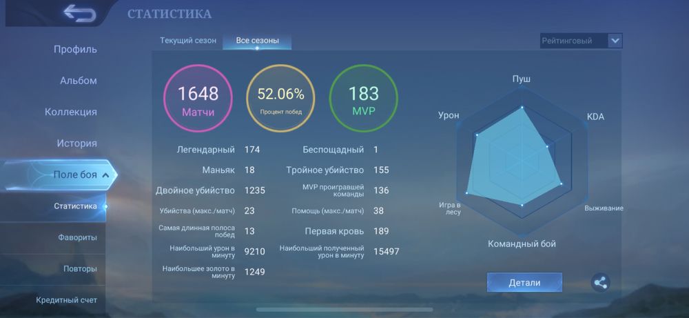 Продам аккаунт Mobile Legends