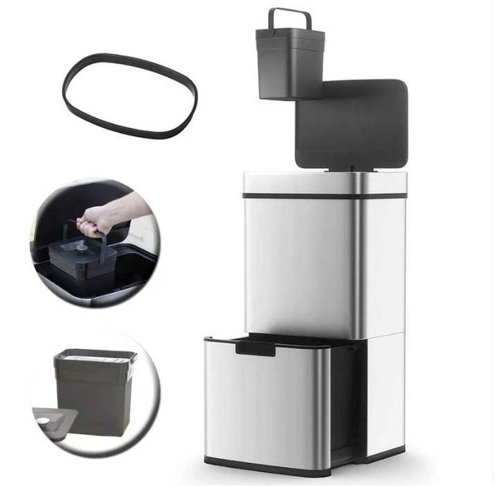 Coș de gunoi automat NARVIK cu compartiment dublu ptr reciclare, 75 l