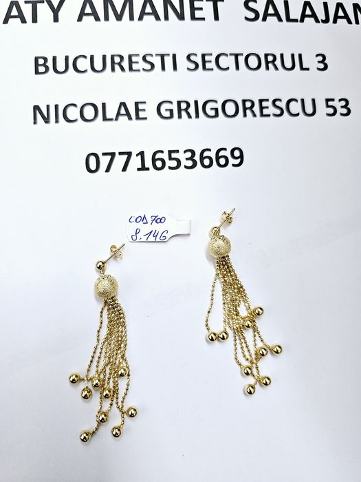 Vand cercei din aur 14 k 8.14 g cod 700