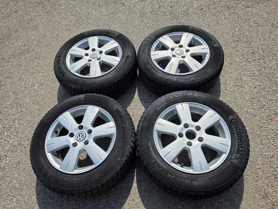 4 бр. Зимни гуми 195/65 R15 с джанти 5x112 VW Audi Skoda Seat