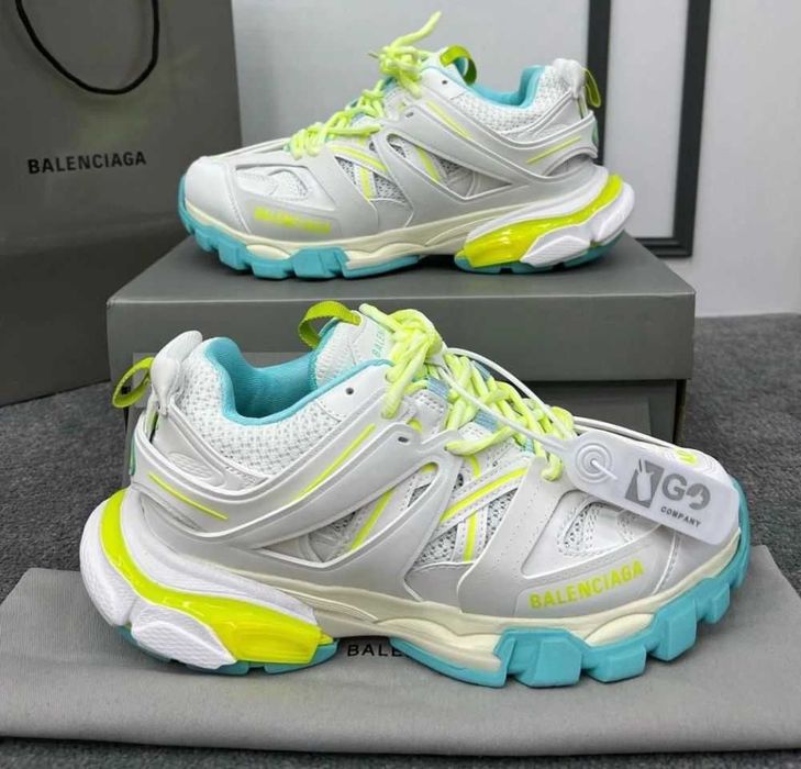 Balenciaga Track Sneaker "White/Neon Yellow/Light Blue"