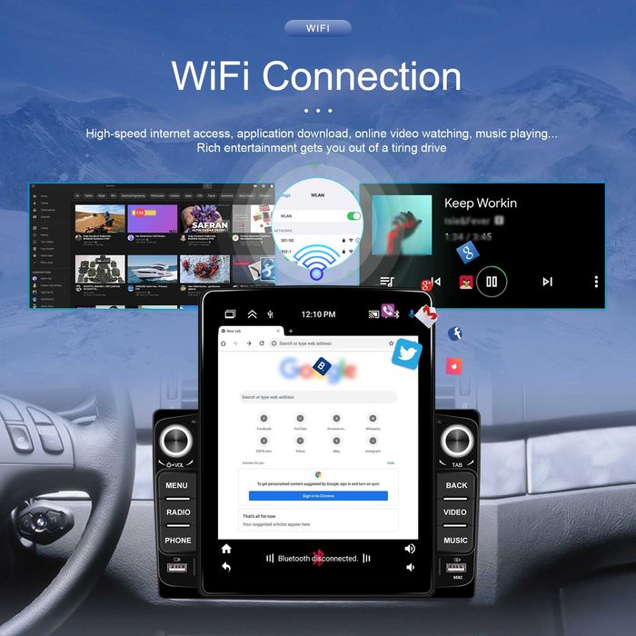 Мултимедия Android Тесла стил Навигация кола автомобил Tesla Carplay