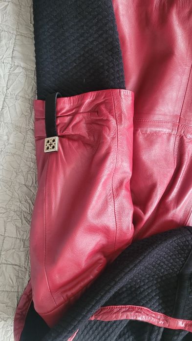 Vand geaca de piele naturala, rosie inchis, marime M