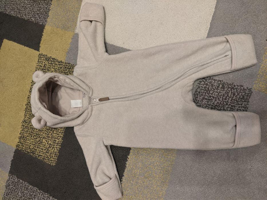 Salopeta fleece cu gluga H&M 56 cm