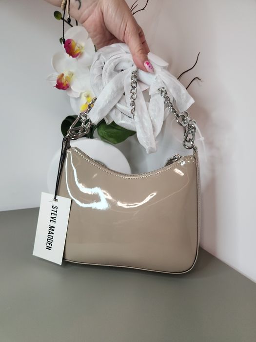 Steve Madden – дамска чанта, taupe лакирана