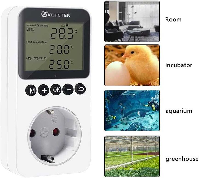 Ketotek Цифров термостат Температурен регулатор НОВИ!