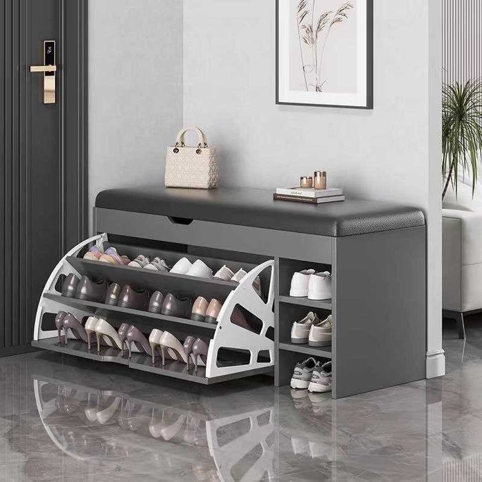 Poyabzal uchun shkaf-skameyka  yumshoq o‘rindiqli zamonaviy dizayn