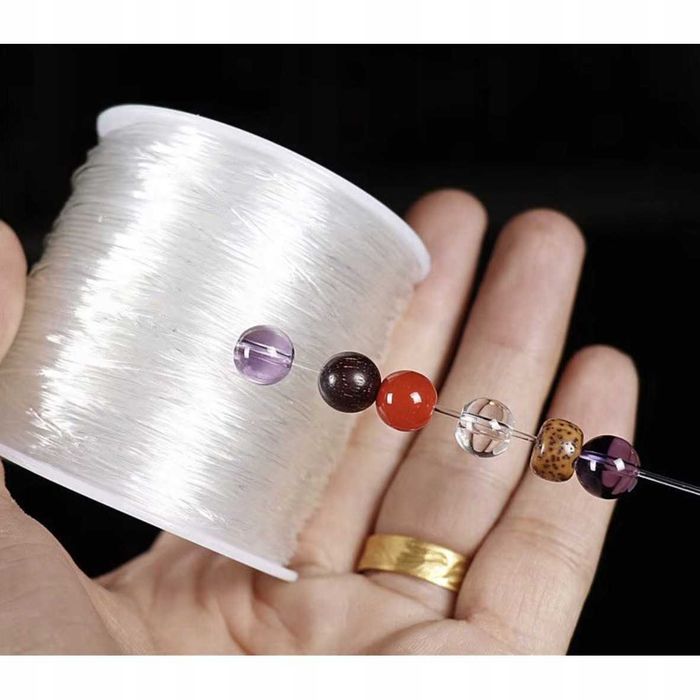 Elastic pentru bratari 40m fir cauciucat 1mm pentru bijuterii handmade