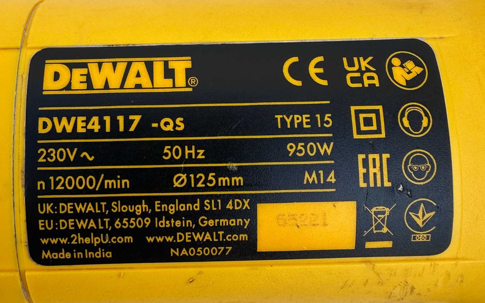 Dewalt DWE4117 - Ъглошлайф 950W