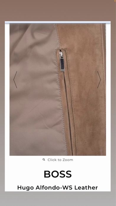 Geaca Piele Intoarsa Hugo Boss Alfondo Marimea L 52