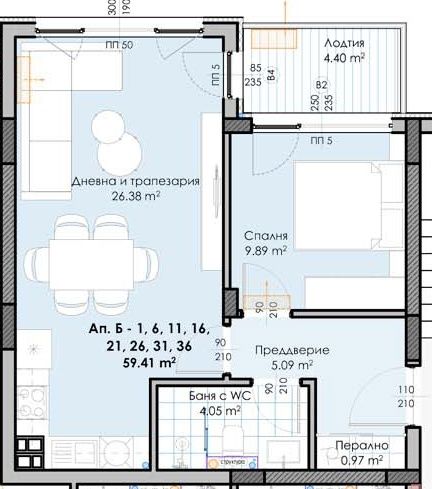 Продава се Двустаен апартамент в Пловдив, Гагарин - 68 кв.м за 489 €/кв.м - Снимка #2