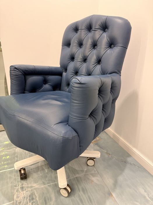 Scaun directorial premium din piele naturală – stil Chesterfield – stare nouă