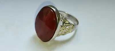 Серебряное кольцо с камнем ЯШМА, разм.21