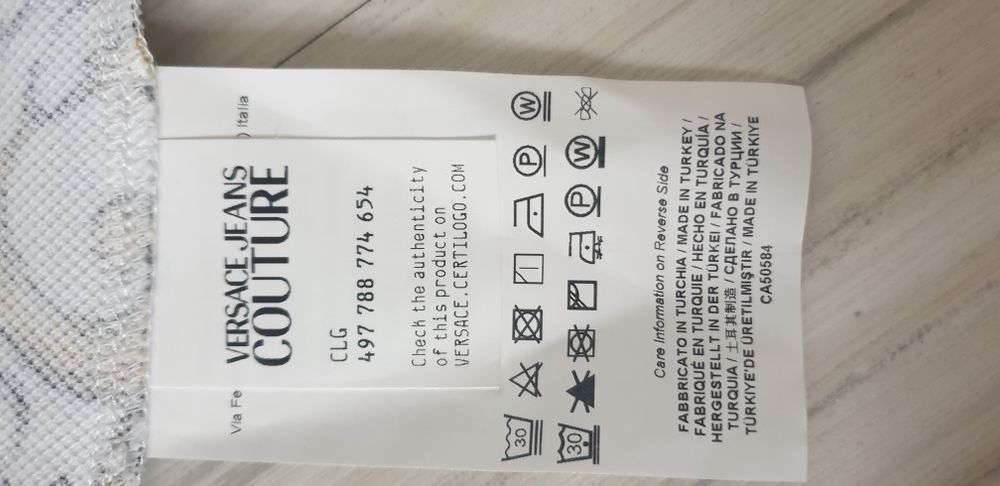 Versace Jeans Couture Slim Pique Cotton Print Barocco S НОВО ОРИГИНАЛ