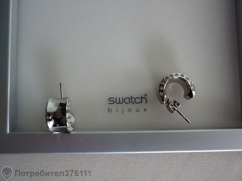 страхотни стоманени обеци swach с камъни сваровски