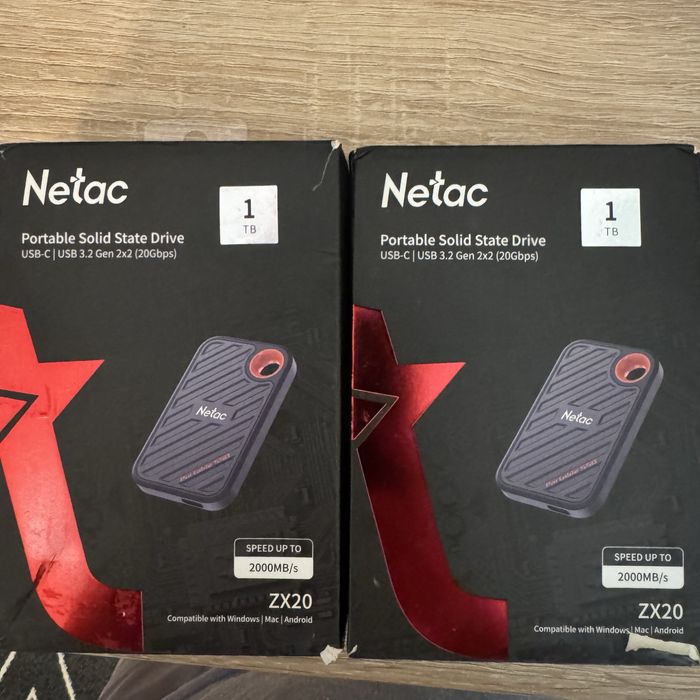 2 новых внешних ssd Netac ZX20 1TB 20Гбит/с