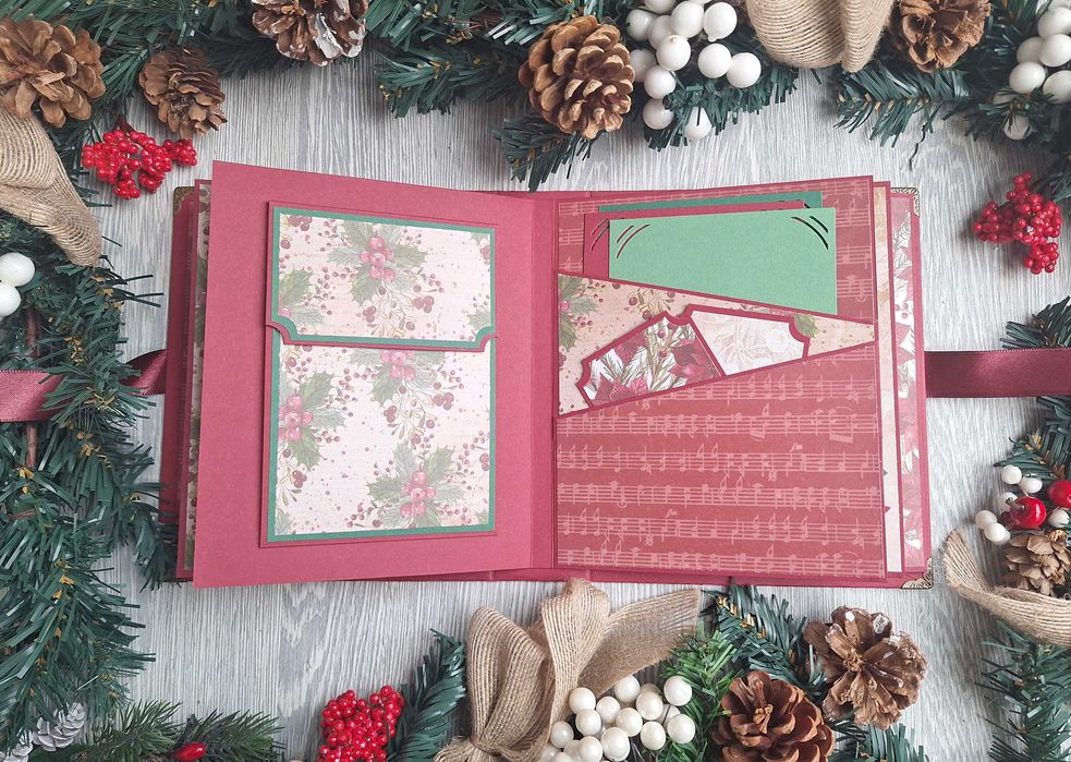 Коледен скрапбук албум "Коледна звезда" в бордо /48.14