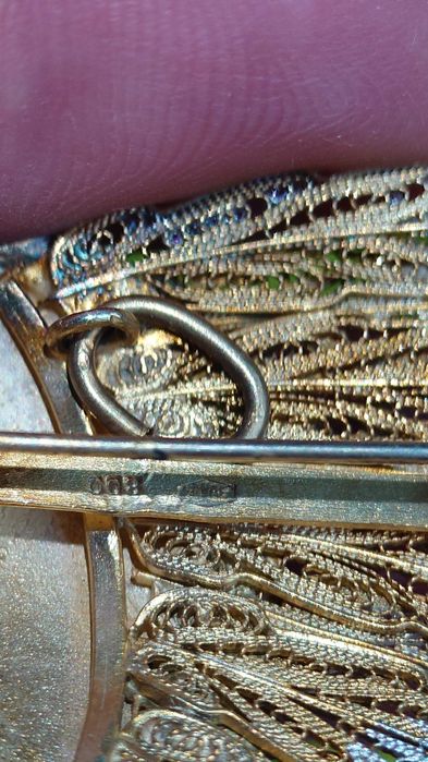 Pandantiv si brosa din argint filigran Indian