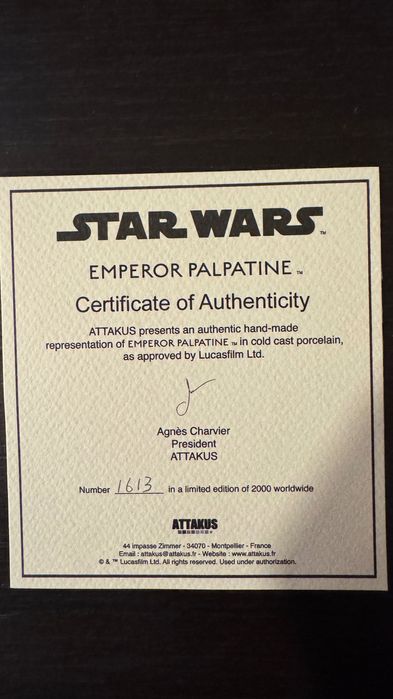 Vând statuetă oficială Star Wars – Emperor Palpatine