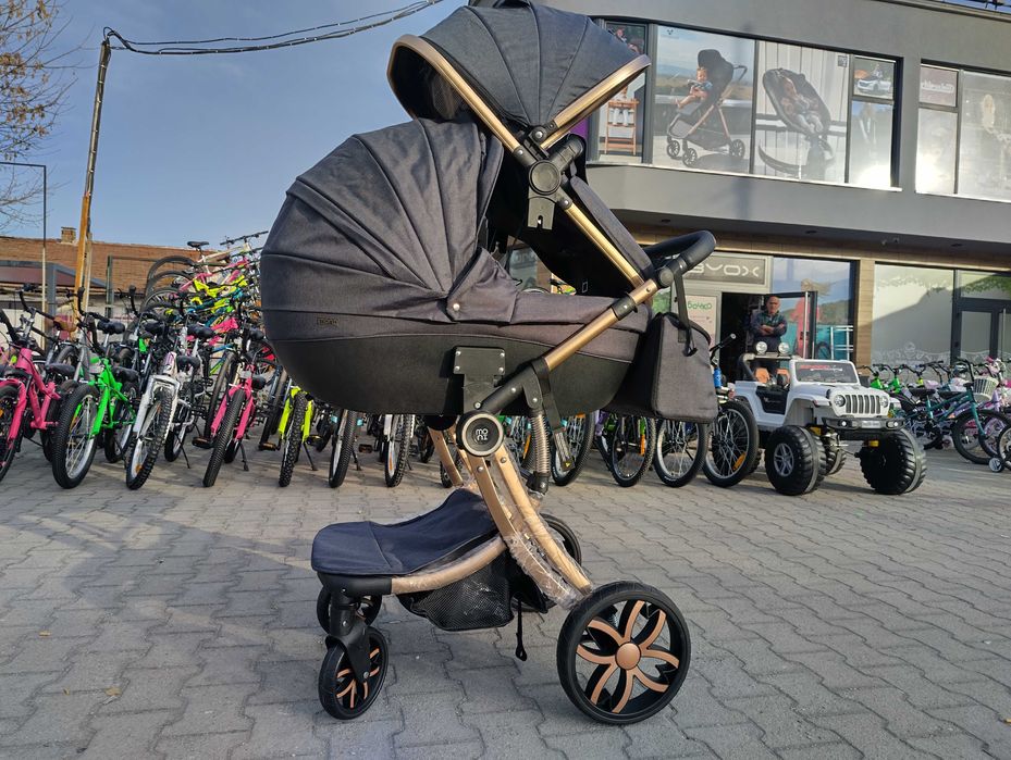 MONI Комбинирана детска количка 2 в 1 POLLY черен