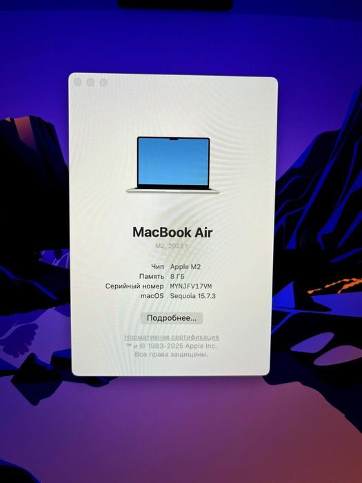 Macbook Air M2 8GB 512GB 13,6