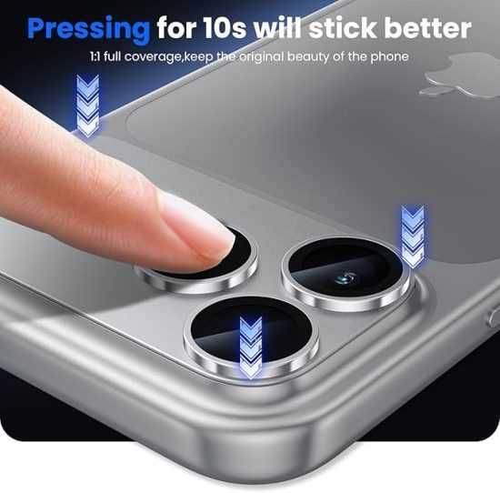 Folie Sticla Securizata iPhone 17 Pro Max Camera Photo  Silver