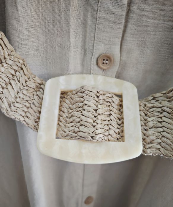 ZARA лен макси рокля тип риза