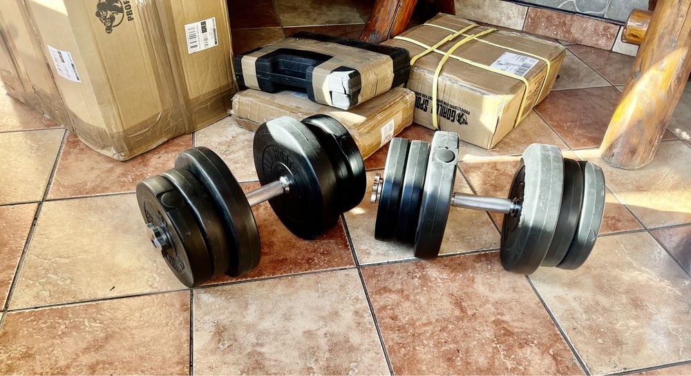 Gantere reglabile noi 23 kg+23 kg=46 kg made in germany bari otel cu p