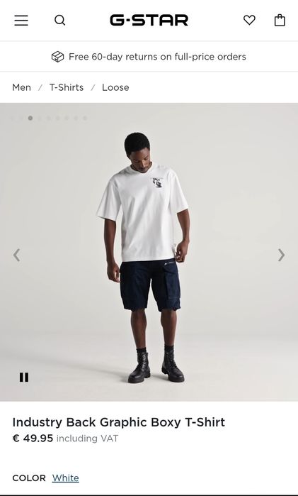 Уголемена тениска G-Star Raw Industry M , L нова мъжка оригинална