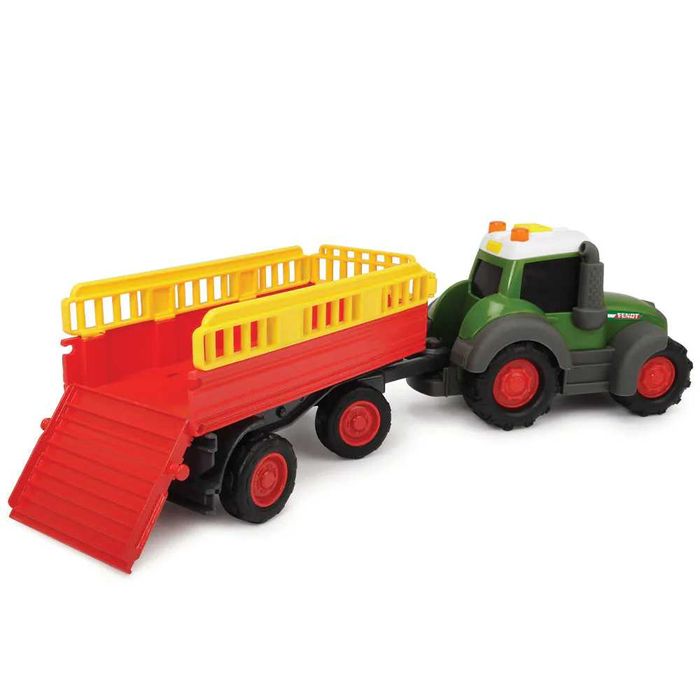 ABC Трактор с ремарке за животни с фигурка Крава Fendti