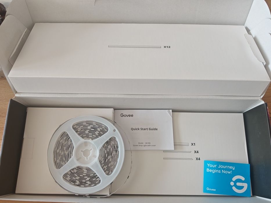 Govee  LED лента с профили  5м  светлини  Alexa Google Smart 
Работи с Alexa, Google Assistant, Matter, Smarthings, дифузерен канал с LED светлини за