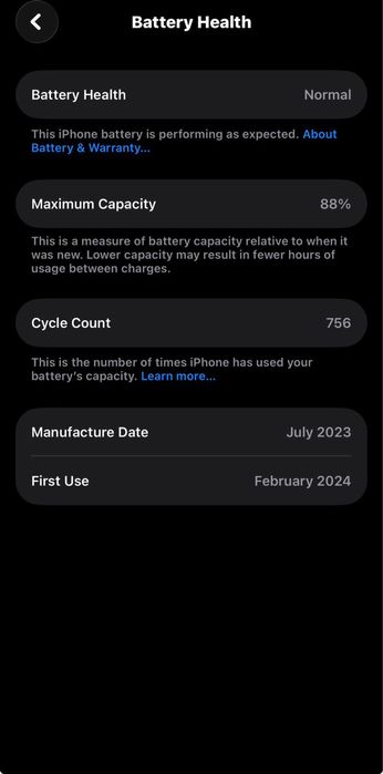 Iphone 15pro, 256gb, baterie 88%