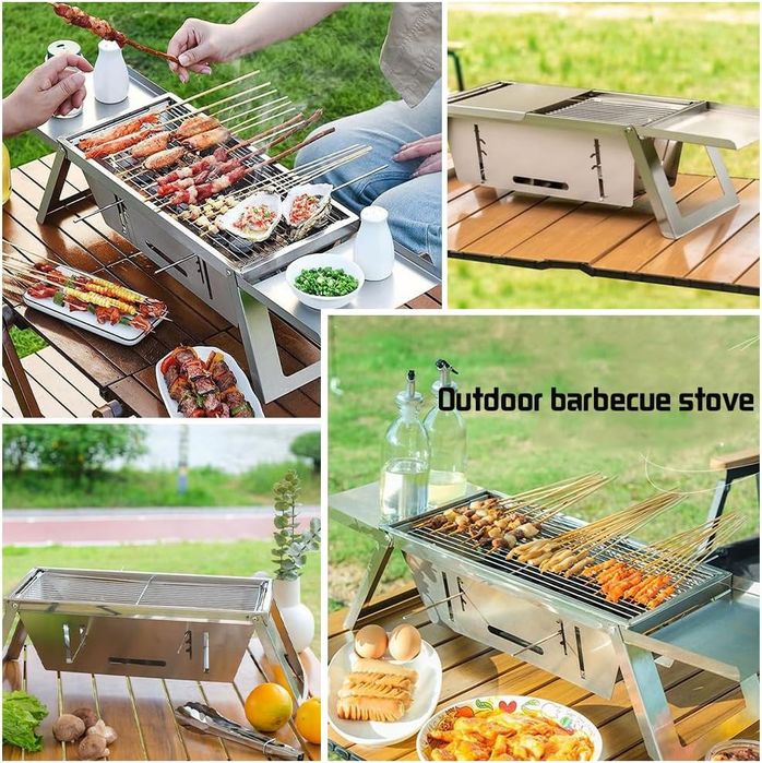 Преносимо сгъваемо барбекю от неръждаема стомана + Подарък ръкавици и