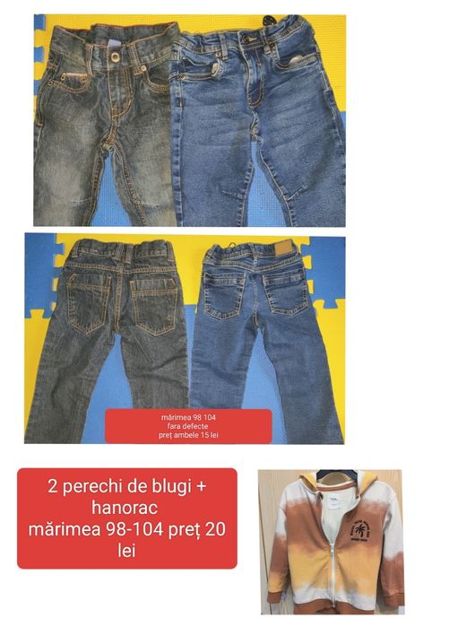 Set 2 perechi de blugi și hanorac 98-104