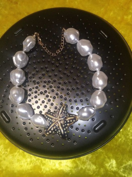 Огърлица от естествени барокови перли