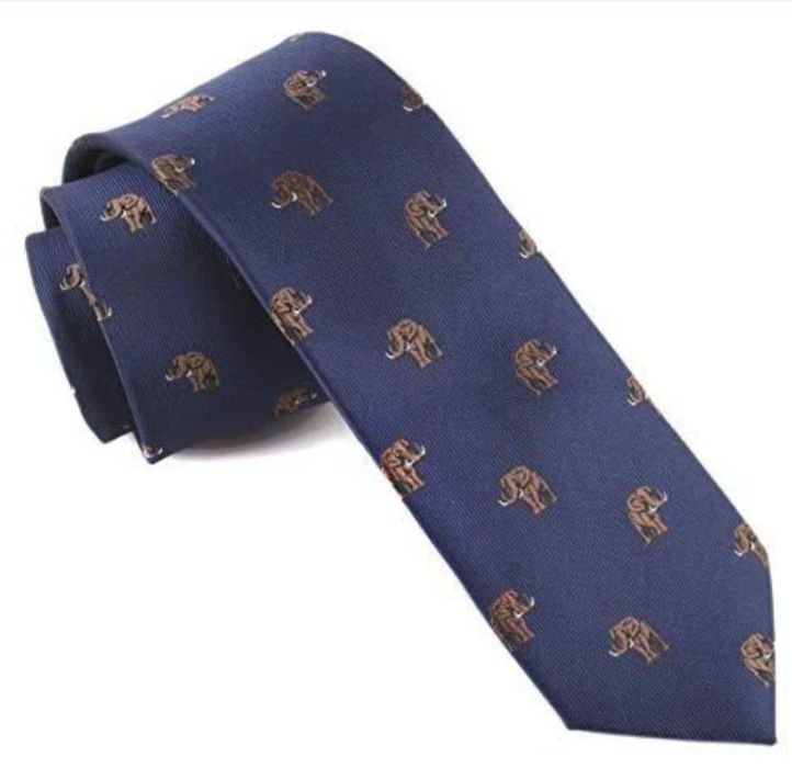 Cravata albastra elefant