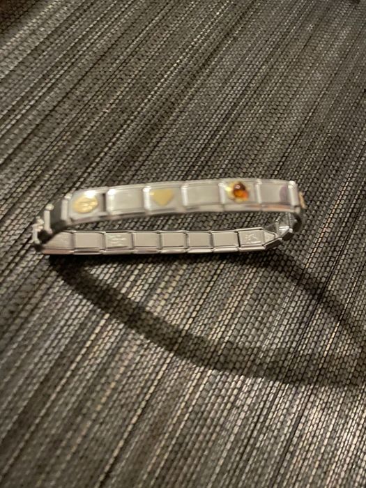 Bratara inox elastica originala ,italieneasca Firenze cu aur de 18K un