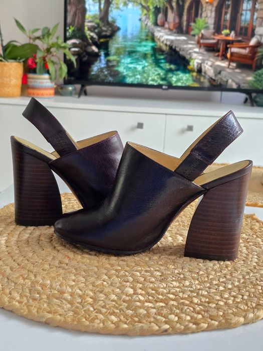 Botine ZARA -> New Cow Leather Slingback High Heel Shoes